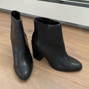 Aldo black leather booties